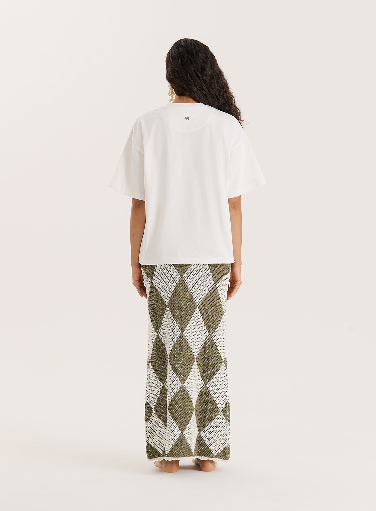 Off White Palm Print Graphic T-Shirt